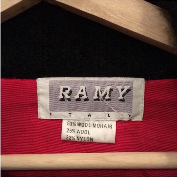 Vintage Wool / Mohair Red & Black Italian Designer Sweater Coat by “RAMY” - Picture 5 of 9